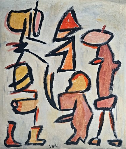 Peinture huile abstraite - à, l'huile