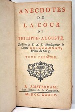 LIVRE ANCIEN LUSSAN ANECDOTES COUR PHILIPPE AUGUSTE ROMAN HISTORIQUE 1734