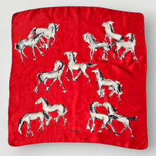 Vintage Collectible Pure Mulberry Silk Scarf Brand CASTEL Hand Rolled edges 1960