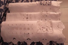 DESSUS de CHEMINÉE ancien BRODERIES RICHELIEU & INCRUSTATIONS POINT D'IRLANDE