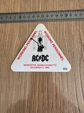 AC/DC - BACKSTAGE PASS CONCERT LIVE  - ORIGINAL TISSU AUTOCOLLANT - RARE OTTO