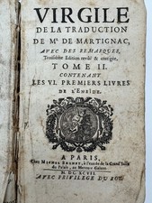 L’Eneide de Virgile. 1697. Gravures. Traduction de Martignac. État correct !