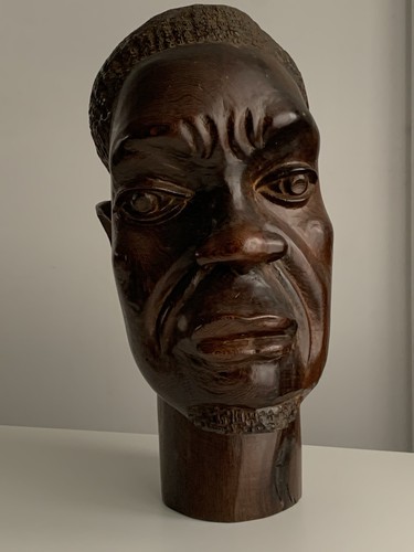 Statue buste africain bois - statue,