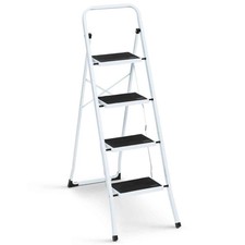 Escabeau marchepied pliable 4 marches antidérapantes avec garde corps