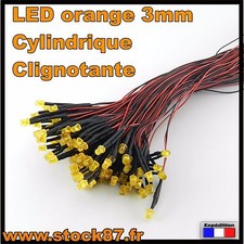  292O# LED 3mm cylindrique orange clignotante idéale pour imiter un gyrophare 