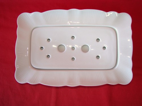 Ancien plat asperges blanc - asperges,