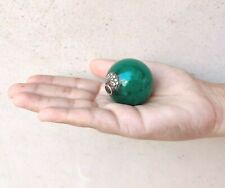 Boule En Verre Vert Allemande Antique 1,5" Ancien Ornement De Noël Décoratif 45