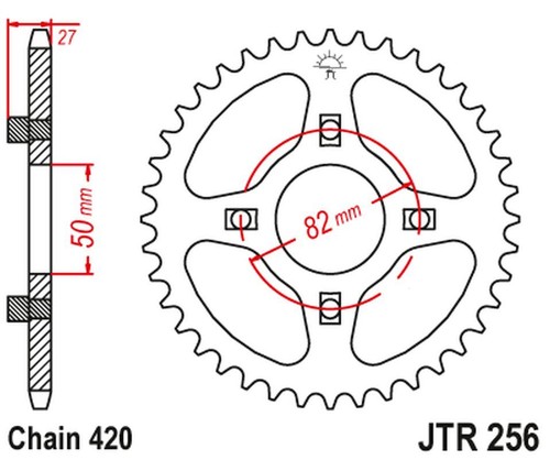 Pignon arrière 261 42 - arriÈre, jt