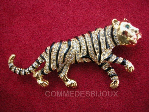 Broche vintage tigre afrique - vintage,