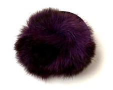 BROCHE en véritable fourrure VIOLET pompom NEUF 6cm