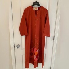 Fire Orange Embroidered Dress