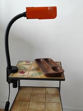 Lampe Targetti de Bureau à Col de Cygne Industrielle en Métal Rouge de Sanke, It