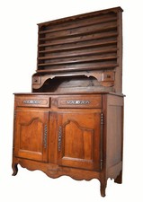 Vaisselier Buffet normand  Louis XV Dépoque 19ème double corps en noyer 