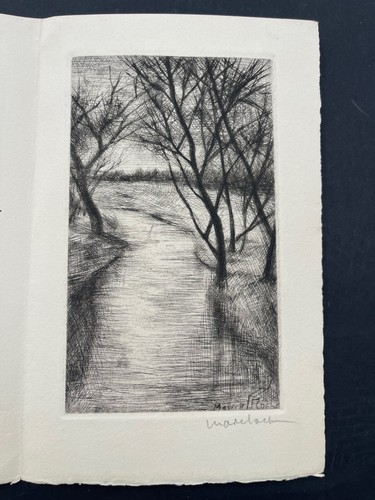 Rare gravure signée - , marcel