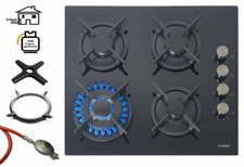 Phénix PG-604ST Cuisinière à Gaz Verre Montage Cuisson 4 Flame Insert à Bois