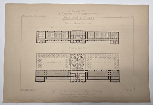 Planche gravée 1880 - gravée, groupe