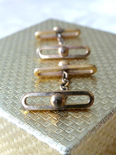 Boutons de manchettes plaqués or 18 K années 50.