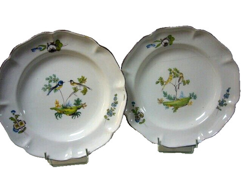 Paire assiettes faience - en,