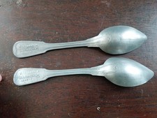 2 CUILLERES EN ETAIN POUR