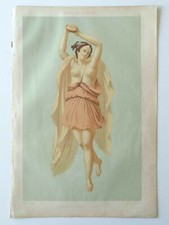 SUPERBE GRANDE LITHOGRAPHIE XIXe FIGURE ALLEGORIQUE Décoration Maison Planche