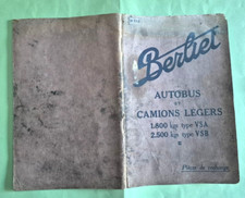 BERLIET  Autobus et Camions légers VSA - VSB / notice pièces de rechange 07-1930