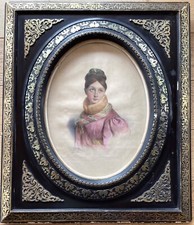 Henri Grevedon (1776-1860) Portrait de femme, technique mixte, signé daté 1828