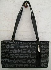-AUTHENTIQUE  sac à main LANCASTER  toile/cuir TBEG vintage bag 