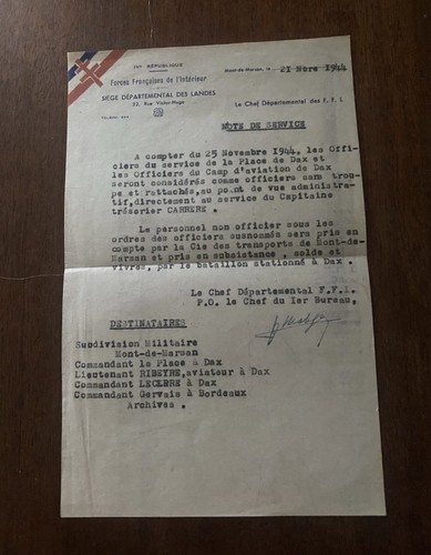 Lettre original forces - lettre,