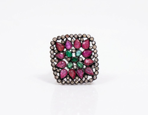 Bague rubis émeraude - bague,