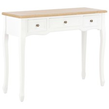 Coiffeuse bois blanche avec trois tiroirs Table de maquillage bois Troirs vidaXL