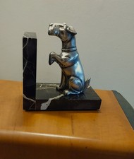 SERRE LIVRES OU PRESSE PAPIER SERRE LIVRE FOX TERRIER REGULE ART DECO