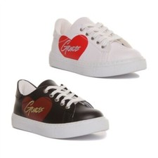 GUESS Ellie Filles Lacet Coeur Imprimé Décontracté Baskets Taille UK 6 - 12