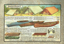 publicité Advertising  0223 1949  Manufrance    camping lit pliant  kayak