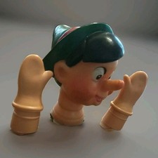 Ancienne Tête Marionnette Caoutchouc à Main Vintage PINOCCHIO - 70's