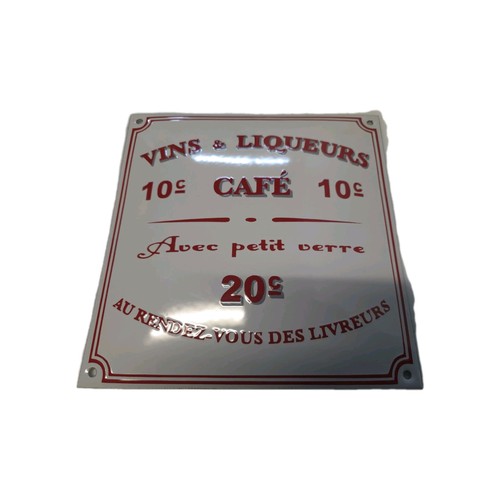 Plaque émaillée vins - émaillée,