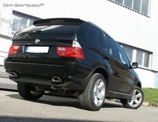 Fox Inox Duplex Sport Échappement BMW X5 E53 160x80mm Enroulé Avec Absorbeur