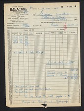 BAISIEUX (59) USINE de PAPIERS PEINTS / TEXTILES "BALATUM" Facture en 1960