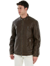 Manteau veste homme en cuir