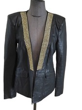Superbe Et Authentique Veste Cuir Clous Balmain 38/40 Parfait état 