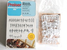 PREISER 328 HO 120 FIGURINES A PEINDRE PERSONNAGE ASSIS HOMME FEMME ENFANT CIVIL