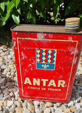 ANCIEN BIDON HUILE PUBLICITAIRE GARAGE AUTO MOTO ANTAR