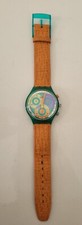 Montre Swatch chrono  1993 - cuir -  vintage - Suisse - Swiss