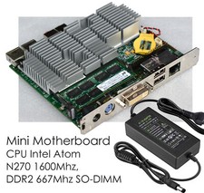 Mini Carte Mère Petit Que Itx 11x13, 4cm Atome N270 2GB Mémoire Muet 12V E2