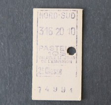Ancien ticket Paris Métro 1920 PASTEUR 105 Metropolitain Railway Tickets 11