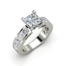 2.30ct White Princess Forever Diamond Solitaire Engagement Ring 14k White Gold