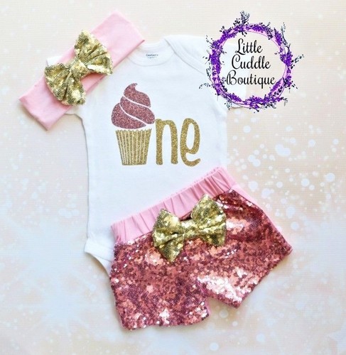 Cupcake first birthday outfit - first,