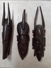 3 Masques Africains Sénégal-  Afrique