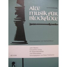 BASTON John Concertino G dur Flûte à bec Basse continue 1967