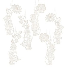 Décorations D'Arbre 6er-Set Filles et Garçons D'Honneur Plauen Dentelle En 3