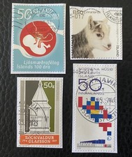 Lot de 4 timbres d’Islande
